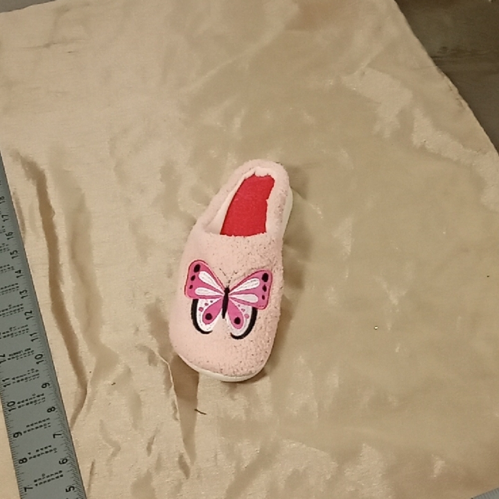 Pink Slipper with Butterfly Design